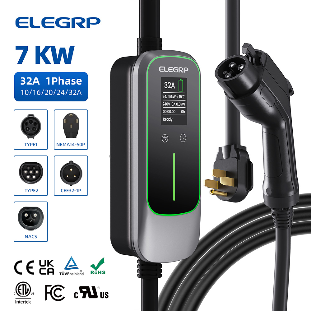 ELEGRP 32 Amp draagbare elektr - Home Ev Charger recensie en prijs